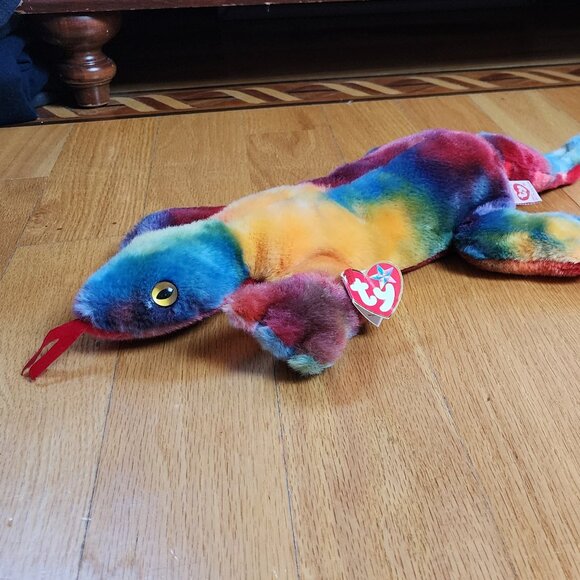 NWT Ty Beanie Buddies Collection "Lizzy" The Multicolored Lizzard Stuffed Animal - Picture 10 of 16